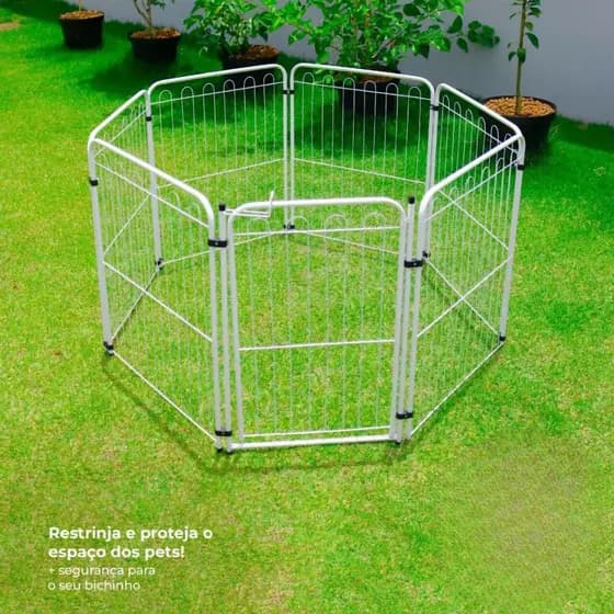 Portao e Cercado Grade Pet Segurança Portatil Dobravel 6 Modulos Cachorro Protecao 65cm Kids Klicmix