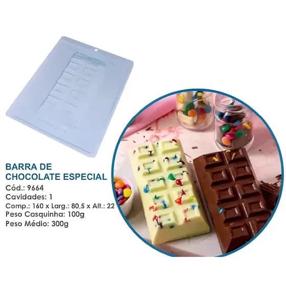 Forma barra de chocolate silicone Bwb cód.9664
