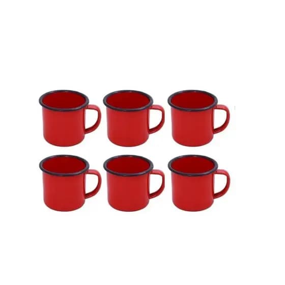 Caneca esmaltada vermelha 150ml 6cm Tuut - Xicara para café e chá