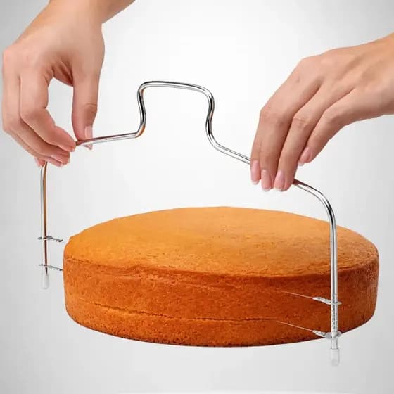 Cortador Nivelador de Bolo 2 Fios Ajustável Inox Confeitaria Profissional