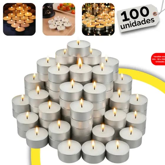 Kit até 100 Velas Rechaud Flutuante Decoração Festa Decorativas Casamento Dia dos Namorados