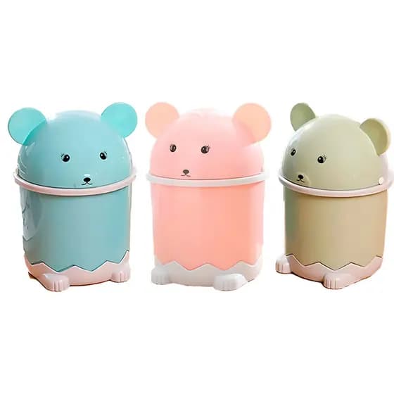 Kit 3 Lixeira Fofa 2,3L Para Quarto Infantil Bebê Mesa Penteadeira Organização Maquiagem e Skincare