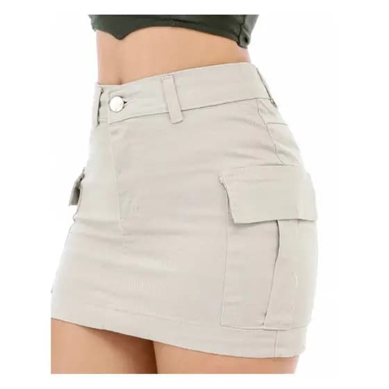 Saia Cargo Curta Levanta Bumbum Com Elastano Moda Verão Blogueira Tendência