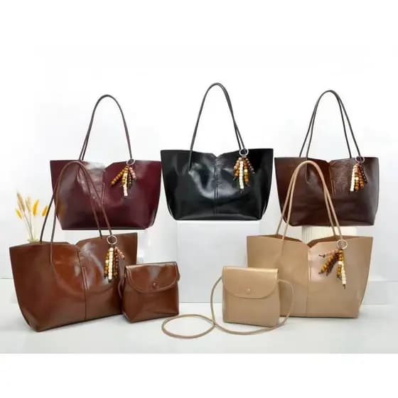 Kit 2 Bolsa De Ombro Grande Feminina Bolsa Transversal Moderna Luxo Com Mini Bolsa Tiracolo