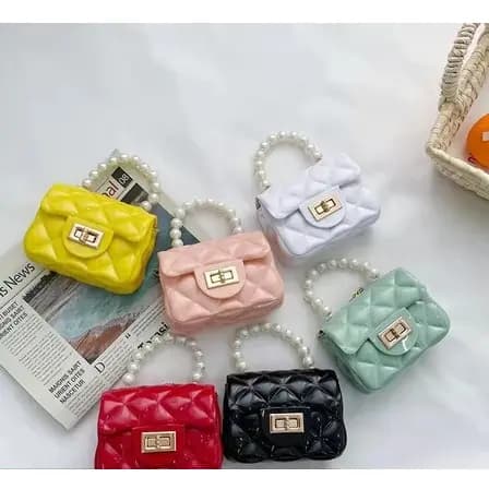 Bolsa Tote Com Pérolas De Geléia Para Adultos / Mini Bolsas De Geléia para crianças multineos