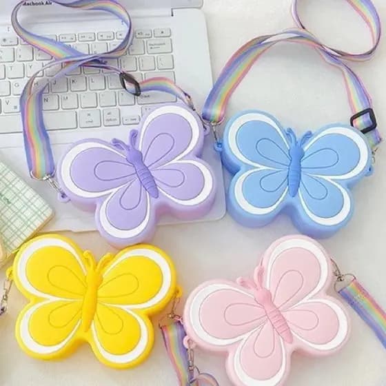 Bolsa Pop It Mochila Infantil De Silicone-Borboleta