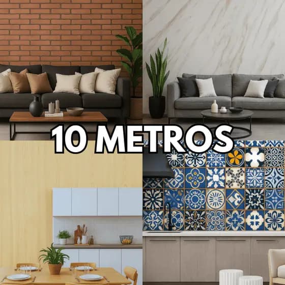 PAPEL DE PAREDE ADESIVO PREMIUM 10M LAVÁVEL MADEIRA PVC DECORATIVO COM COLA