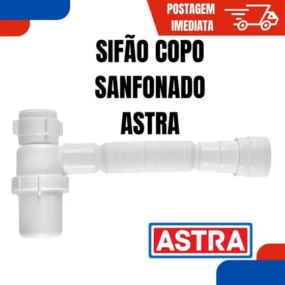 Sifão Copo Ajustável Sanfonado Universal Multiuso Extensível Astra Pia Lavatório Cozinha