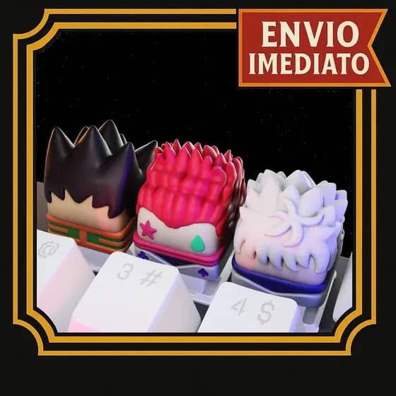 Keycap Hunter x Hunter Tecla de teclado mecânico setup PC personalizado Gon, Hisoka, Killua Hunter Hunter Anime