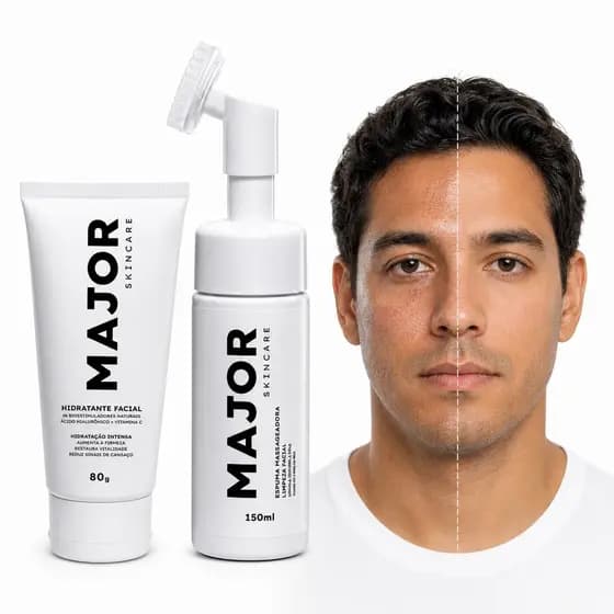 Kit Skincare Cuidados Básicos Massageador e Hidratante Facial - Major