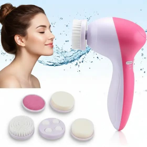 Escova Facial Elétrica Portátil Limpeza Facial Profunda Esfoliante 5 em 1