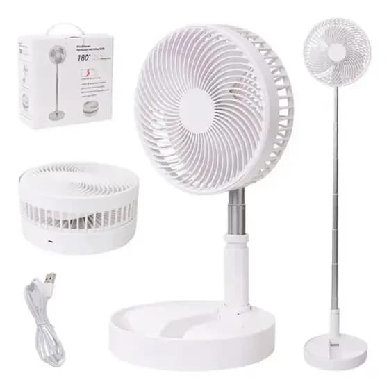 Ventilador Dobrável Portátil Piso Retrátil Usb Ajustável Adequado Para Escritório Ar Livre Viagens