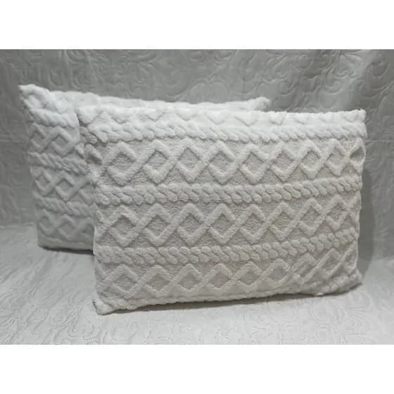 Par FRONHAS Plush Flannel Decorativas Aveludada/Canelada – Macias, Elegantes e Sofisticadas 50x70cm.