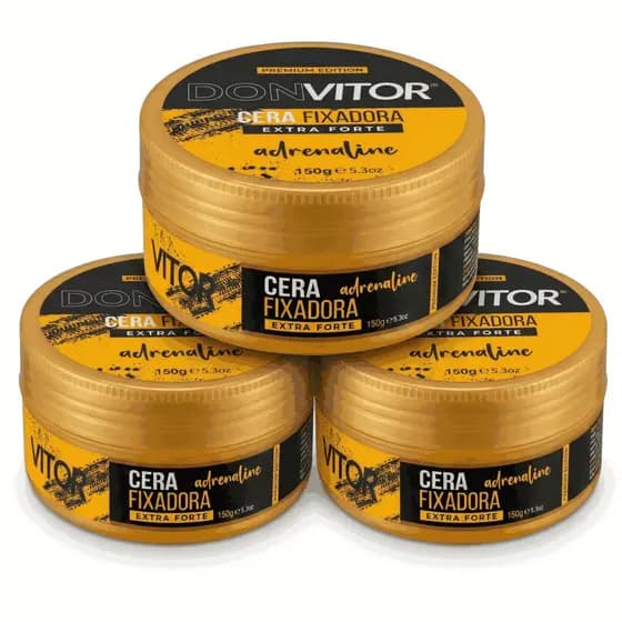 Kit 3 Pasta Modeladora Don Vitor Caramelo | Fixação Alta, Define e Controla o Frizz