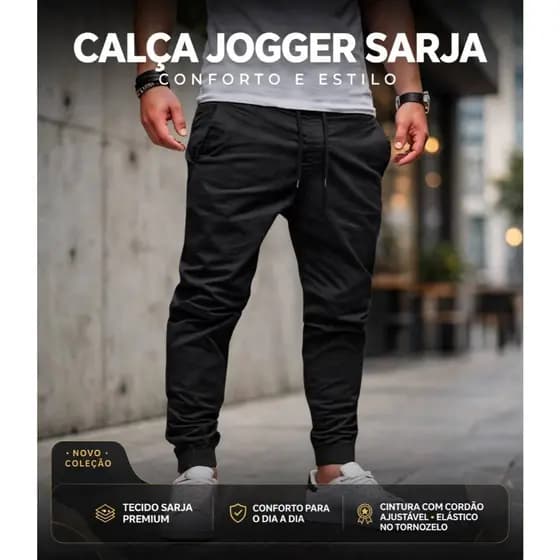 Calça Jogger Premium Masculina Calça Com Punho Nas Pernas