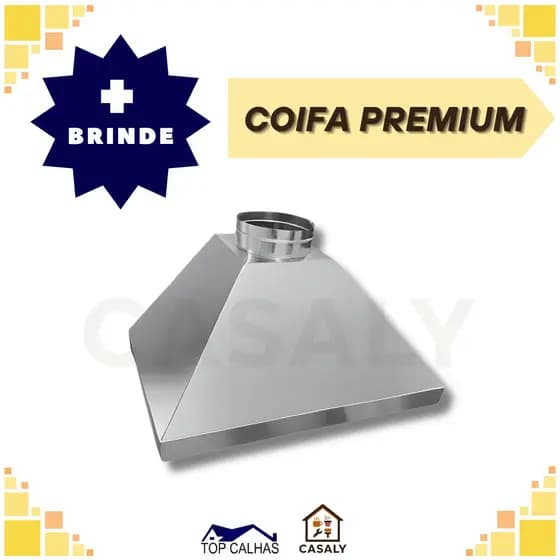Coifa 3 Águas | Galvanizado | Exaustão Churrasqueira Cozinha Fogão | Saída: 20 cm