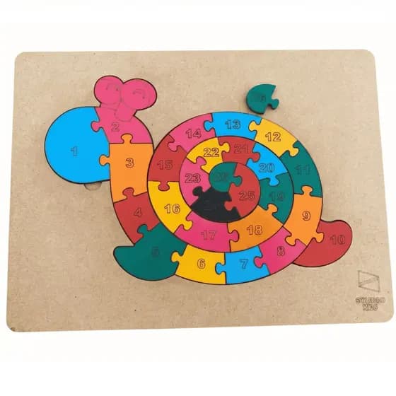 Caracol Educativo Numerado em MDF Brinquedo Pedagógico Infantil Aprender Números Coordenação Motora Desenvolvimento