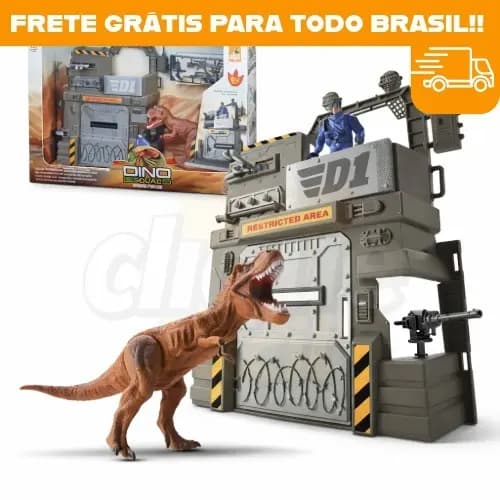 Brinquedo Dino Squad Base Militar com Dinossauro Soldado e Acessórios Ação Infantil