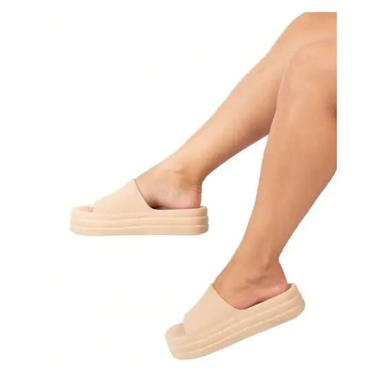 Plataforma Nuvem Unissex Bege – Lançamento Leve, Estilo Blogueira! Promoção e Desconto Chinelo