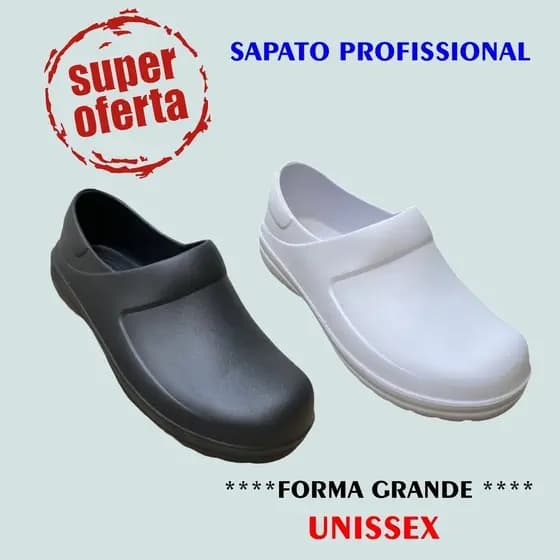 Sapato profissional fechado eva enfermagem cozinha saúde farmácia limpeza serviço EPI Yvate