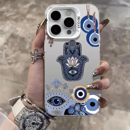 Capinha Capa Anti-impacto de Hamsa Hand para iPhone xr xs max 7/8 12 13 14 15 16 11 pro max plus normal case