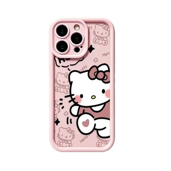 Capinha Capa de silicone Hello Kitty para iPhone 11 12 13 14 15 16 17 pro max plus xr case