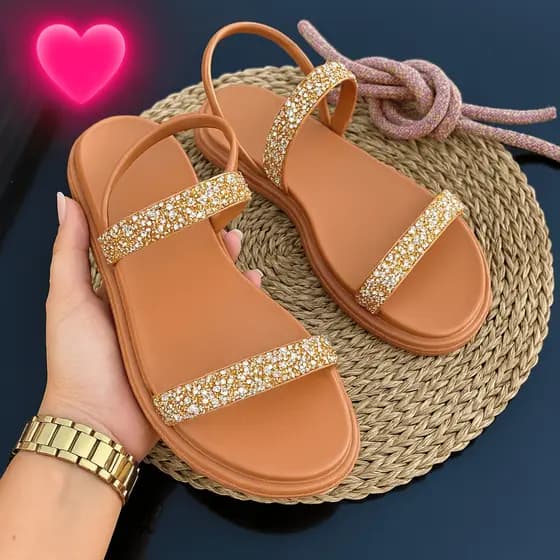 Sandália Rasteira Feminina Luxo e Maciez para o Verão Flatt