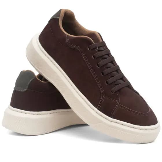 Sapatenis Casual Masculino Couro Nobuck Tênis Original Moda Sapatênis Fashion Moderno