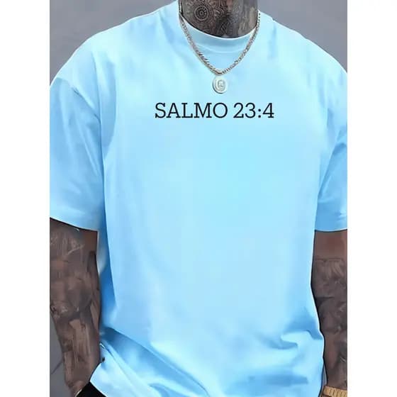 Camiseta Unissex Salmo 23.4 Camisa 100% Algodão Caminhada Passeio Academia Festa