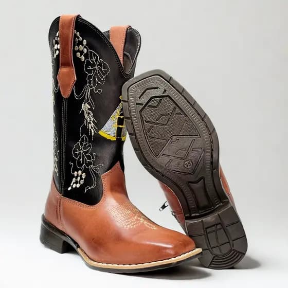BOTA FEMININA TEXANA BICO QUADRADO MODELO APARECIDA RODEIO KPTXAP