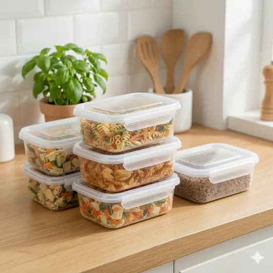 Kit 6 Marmita Potes 800ml com Travas Laterais BPA FREE - Alimentos organizadores de congelador
