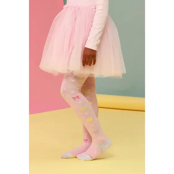 Meia Calça Infantil Laços Colorida Algodão Grosso Inverno Frio