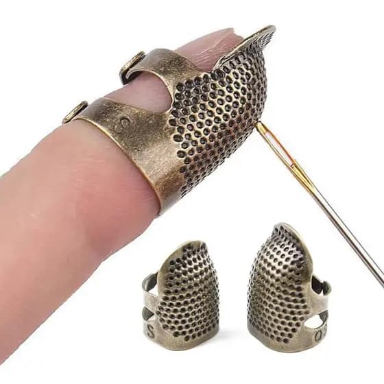 KIT 2 Protetor Dedo Costura De Metal Modelo Antigo -Ajustável
