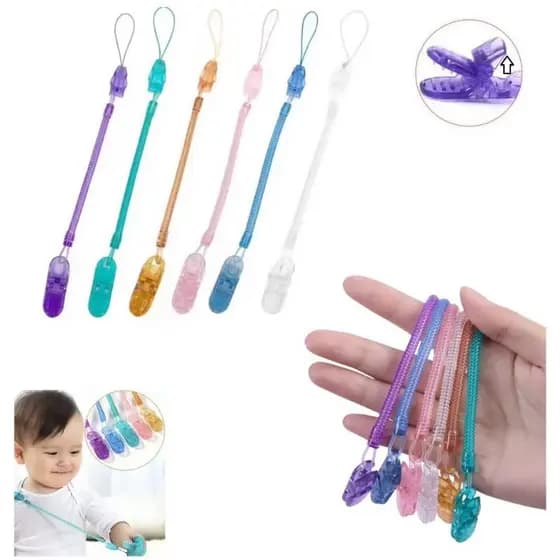 Kit com 3 Prendedor de Chupeta Modelo Mola Universal