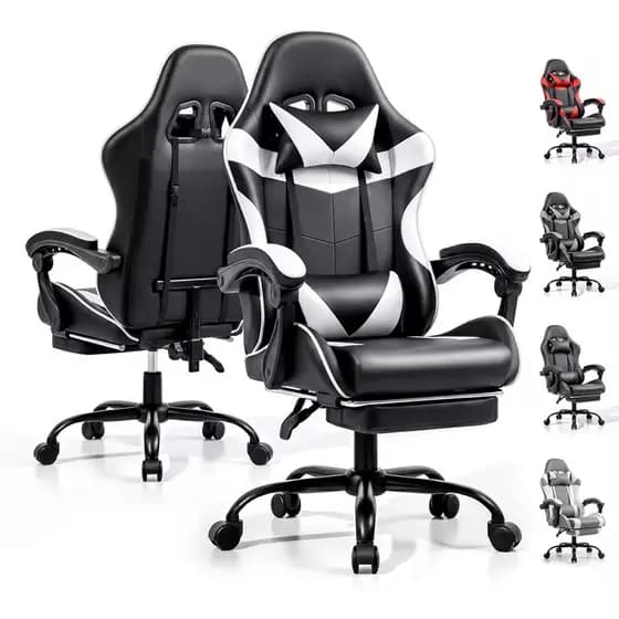 Cadeira Gamer Giratória Profissional Escritório Ergonômica Reclinável Confortável Apoio Para Pés