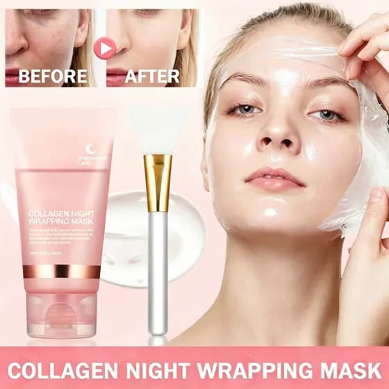 Máscara Noturna Peeling de Colágeno para Limpeza Profunda, Hidratação e Firming - 75g
