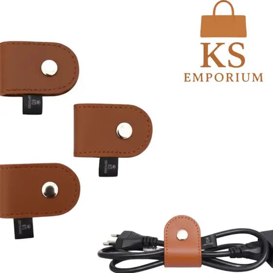 Kit Organizador Porta Cabos de Couro Sintético Ideal para Escritório
