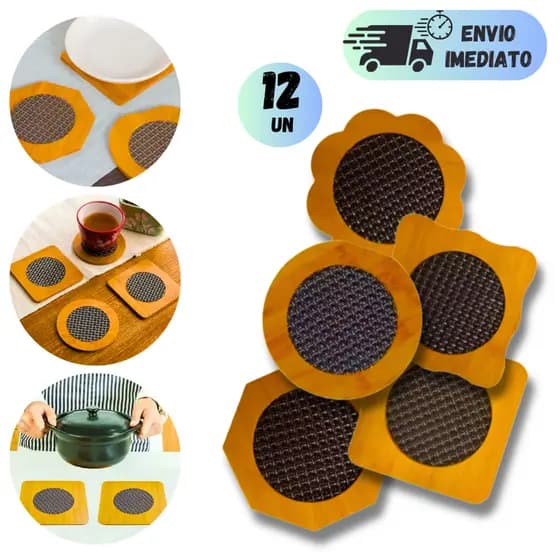 DESCANSO DE PANELA MDF 14,5CM PROTETOR DE MESA ALTA RESISTÊNCIA PARA COZINHA E DECORAÇÃO