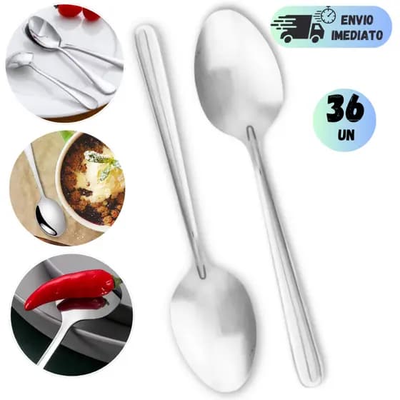 JOGO 12 A 36 COLHER TALHER DE MESA EM AÇO INOX DESIGN MODERNO PARA RESTAURANTES COZINHA LANCHONETE