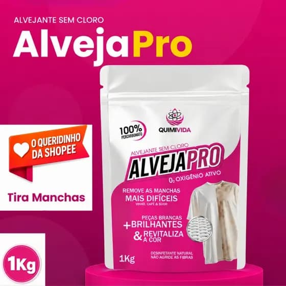 Percarbonato 1kg Alto Poder de Limpeza limpa roupas brancas e coloridas