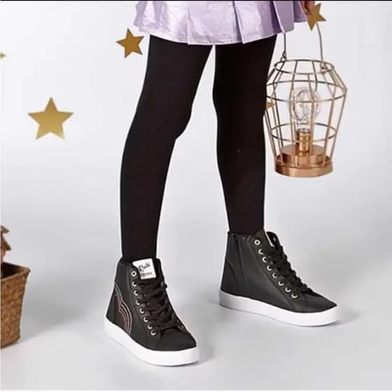 Tênis Feminino Infantil Cano Alto Casual Escolar Menina Rubi Zíper Confortável