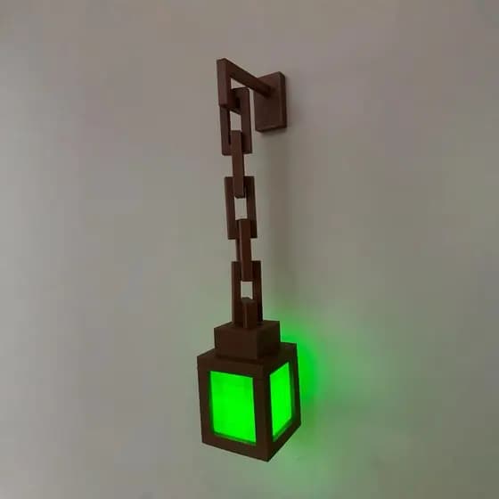 Luminária Abajur Lampião de cobre Mine com suporte de parede decorativa + bateria extra