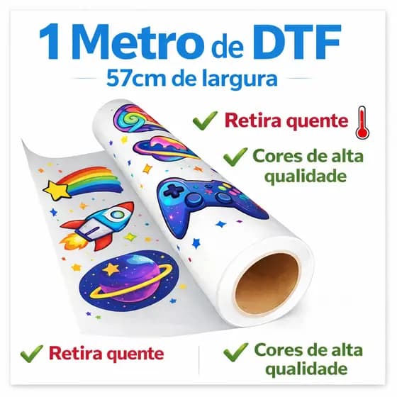 Folha DTF Têxtil Personalizada 57cm x 1 metro Alta Definição Montamos o Arquivo