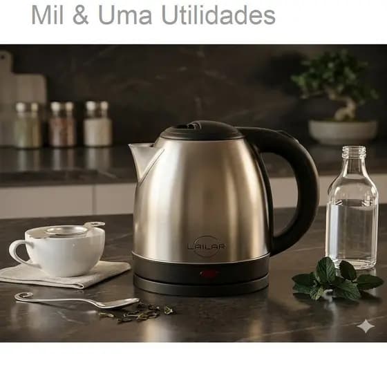 Chaleira Elétrica Inox 2 Litros Lailar – Ferve Rápido, Um Toque, Desligamento AutomáticoAMS085T0FUA6