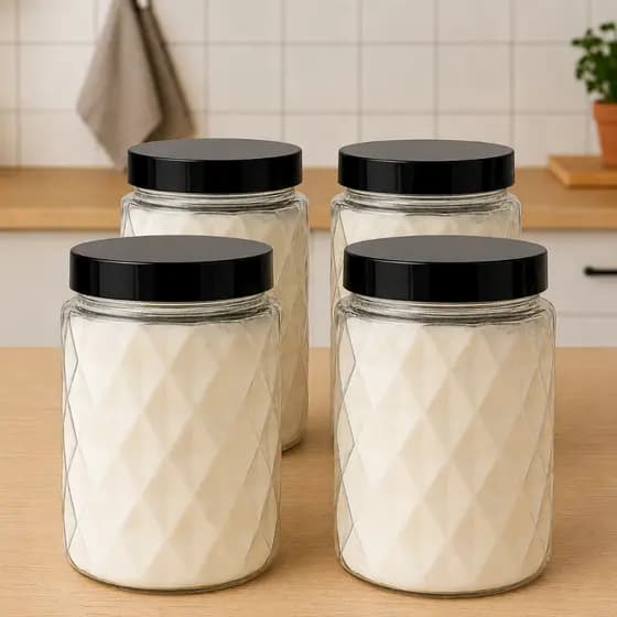 Kit Porta Mantimentos 1,1 Litro Multiuso Com Tampa De Rosca Potes Plástico Organizador Cozinha