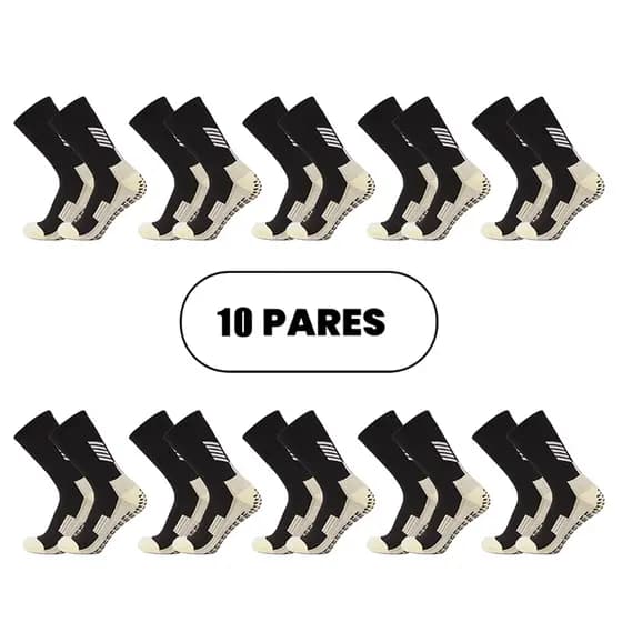 Jcolour Kit 10 pares de meias de futebol profissionais antiderrapantes para desportos ao ar livre