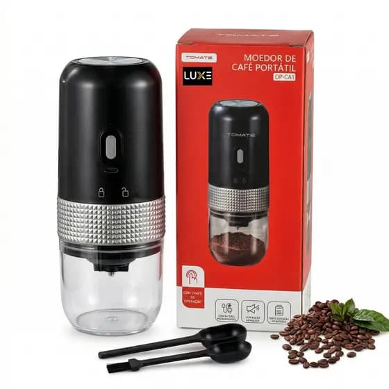 Moedor De Café Elétrico, Tritutador de Grãos, Recarregável USB, Portátil com Ajuste de Moagem