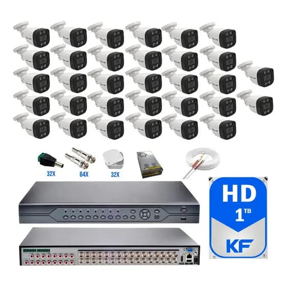 Kit Cftv 32 Câmeras Segurança Bullet Externa Gravador Hd 1tb