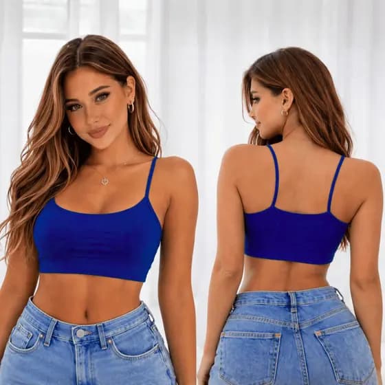 KIT 2 Crop Top Feminino Casual confortável Alcinha Leve Confortável Verão Praia