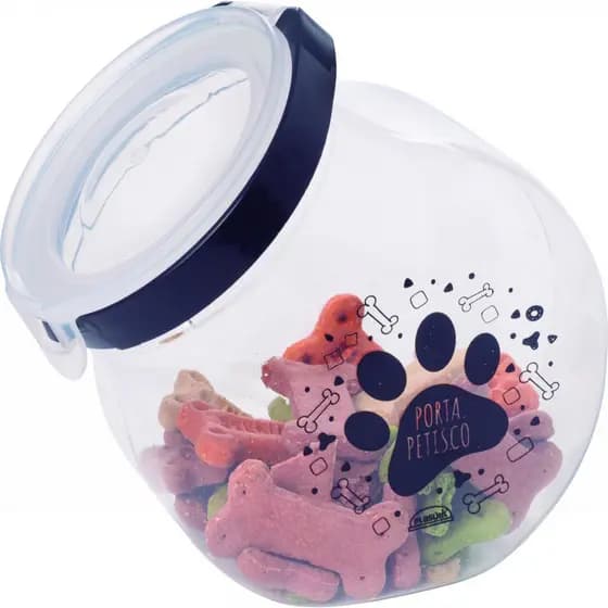 Porta Ração Ou Petisco Hermético 1,5L para Animais de Estimação